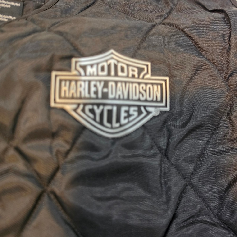 Harley-Davidson Quilted Vest Mens XL Black Good 98350-08VM Biker Logo